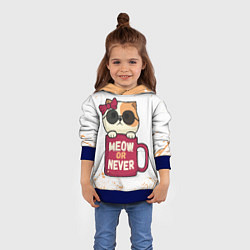 Толстовка-худи детская Милый котенок Z, цвет: 3D-синий — фото 2