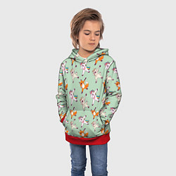 Толстовка-худи детская Dabbing Animals, цвет: 3D-красный — фото 2