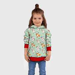 Толстовка-худи детская Dabbing Animals, цвет: 3D-красный — фото 2