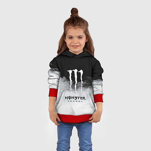 Детская толстовка MONSTER ENERGY BLACK / 3D-Красный – фото 4