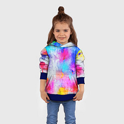Толстовка-худи детская НЕОНОВЫЕ ПОТЕРТОСТИ, цвет: 3D-синий — фото 2