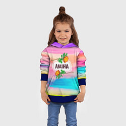 Толстовка-худи детская Алина, цвет: 3D-синий — фото 2