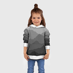 Толстовка-худи детская Горы, цвет: 3D-белый — фото 2
