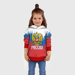 Толстовка-худи детская РОССИЯ ТРИКОЛОР, цвет: 3D-красный — фото 2