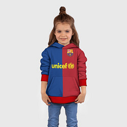 Толстовка-худи детская Форма Barcelona Messi, цвет: 3D-красный — фото 2