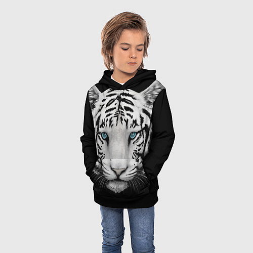 Детская толстовка Тигр / 3D-Черный – фото 3