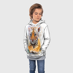 Толстовка-худи детская Tiger Art, цвет: 3D-меланж — фото 2