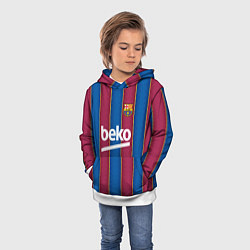 Толстовка-худи детская FC Barcelona 2021, цвет: 3D-белый — фото 2