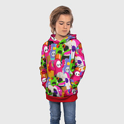 Толстовка-худи детская Fall Guys, цвет: 3D-красный — фото 2