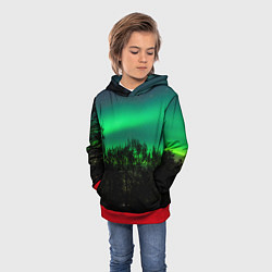 Толстовка-худи детская Северное сияние, цвет: 3D-красный — фото 2