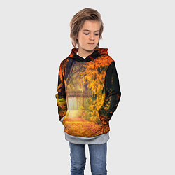 Толстовка-худи детская Что такое осень - это небо, цвет: 3D-меланж — фото 2