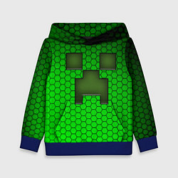 Толстовка-худи детская Крипер из игры Minecraft, цвет: 3D-синий
