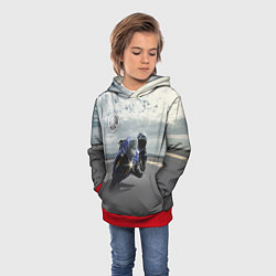 Толстовка-худи детская Yamaha, цвет: 3D-красный — фото 2