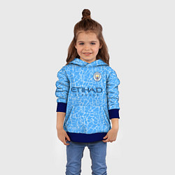 Толстовка-худи детская Manchester City 2021 Home Kit, цвет: 3D-синий — фото 2