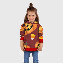 Толстовка-худи детская Сладкие хэллоуин, цвет: 3D-красный — фото 2