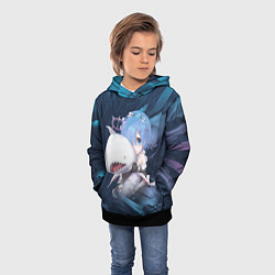 Толстовка-худи детская Re: Zero Жизнь с нуля, цвет: 3D-черный — фото 2