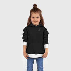 Толстовка-худи детская Минимализм котик, цвет: 3D-белый — фото 2