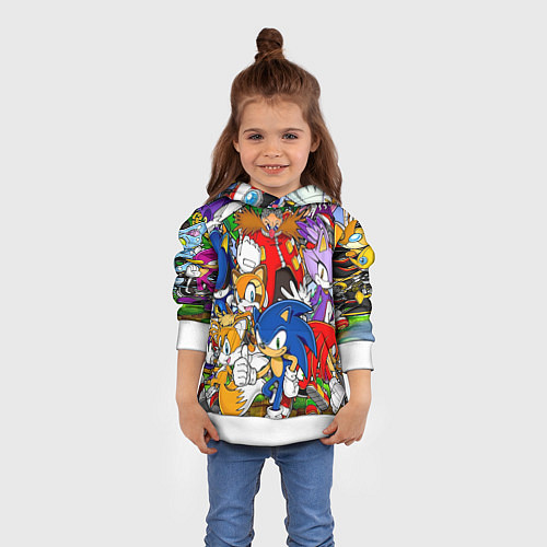 Детская толстовка Sonic / 3D-Белый – фото 4