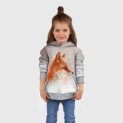 Толстовка-худи детская Лиса и снег, цвет: 3D-меланж — фото 2