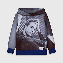 Толстовка-худи детская Роберт Паттинсон, цвет: 3D-синий