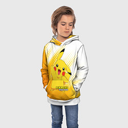 Толстовка-худи детская Pikachu Pika Pika, цвет: 3D-белый — фото 2