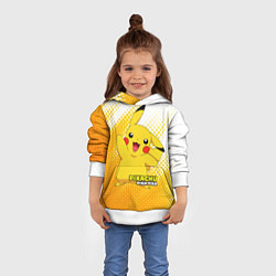 Толстовка-худи детская Pikachu Pika Pika, цвет: 3D-белый — фото 2