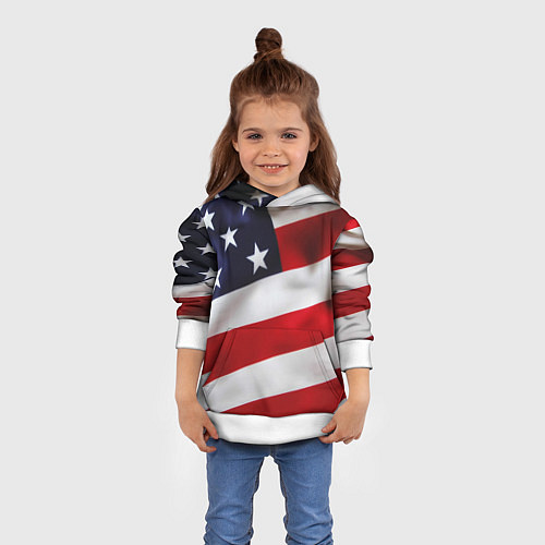 Детская толстовка США USA / 3D-Белый – фото 4