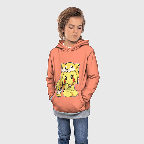 Детская толстовка Pikachu Pika Pika / 3D-Меланж – фото 3