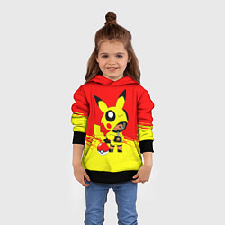Толстовка-худи детская Brawl starsLeon pikachu, цвет: 3D-черный — фото 2