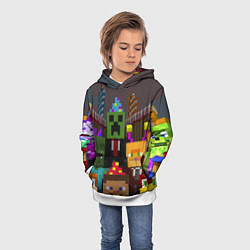 Толстовка-худи детская Minecraft - characters - video game, цвет: 3D-белый — фото 2