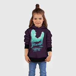 Толстовка-худи детская T-Rex, цвет: 3D-черный — фото 2