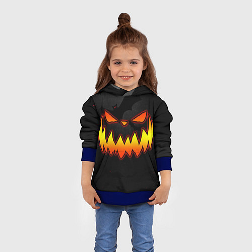 Детская толстовка Pumpkin smile and bats / 3D-Синий – фото 4