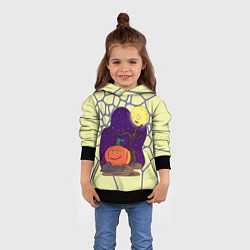 Толстовка-худи детская Halloween Мозайка, цвет: 3D-черный — фото 2