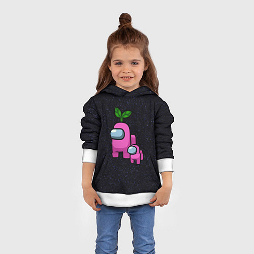 Детская толстовка Among us Pink kid Pink / 3D-Белый – фото 4