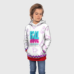 Толстовка-худи детская Fall Guys, цвет: 3D-красный — фото 2