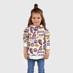 Толстовка-худи детская LAKERS LOGO, цвет: 3D-белый — фото 2