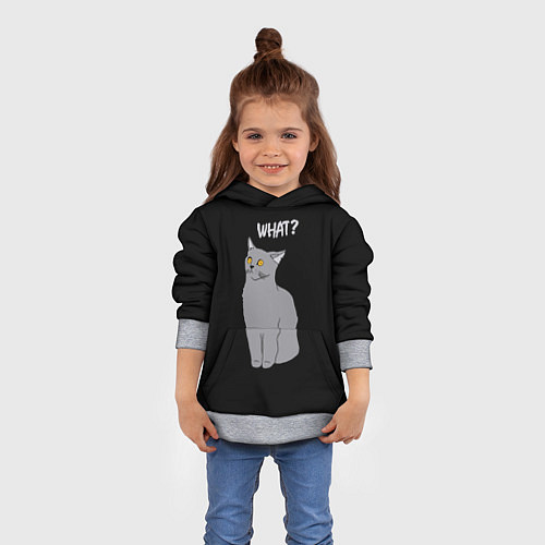 Детская толстовка What cat / 3D-Меланж – фото 4