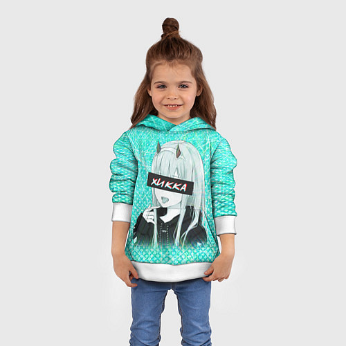 Детская толстовка Zero Two Хикка / 3D-Белый – фото 4