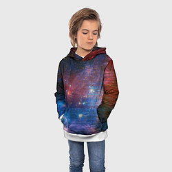Толстовка-худи детская Glitch space, цвет: 3D-белый — фото 2