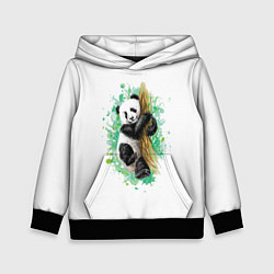 Толстовка-худи детская Панда, цвет: 3D-черный