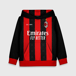 Толстовка-худи детская AC MILAN 2021 - ДОМАШНЯЯ, цвет: 3D-красный