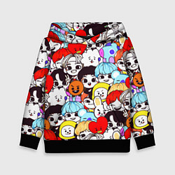 Толстовка-худи детская BTS BT21, цвет: 3D-черный