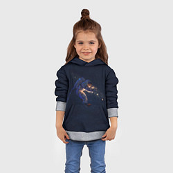 Толстовка-худи детская Космонавт, цвет: 3D-меланж — фото 2