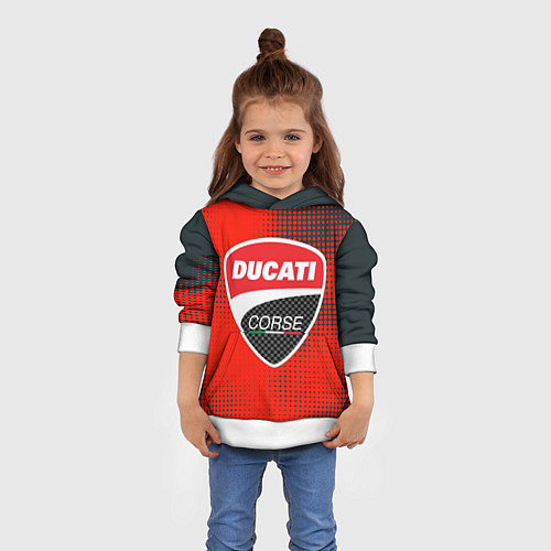 Детская толстовка Ducati Corse logo / 3D-Белый – фото 4