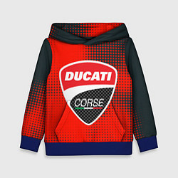 Толстовка-худи детская Ducati Corse logo, цвет: 3D-синий