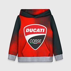 Толстовка-худи детская Ducati Corse logo, цвет: 3D-меланж