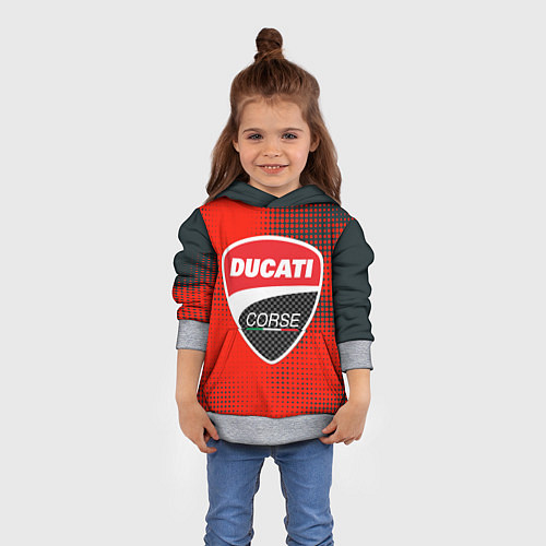 Детская толстовка Ducati Corse logo / 3D-Меланж – фото 4