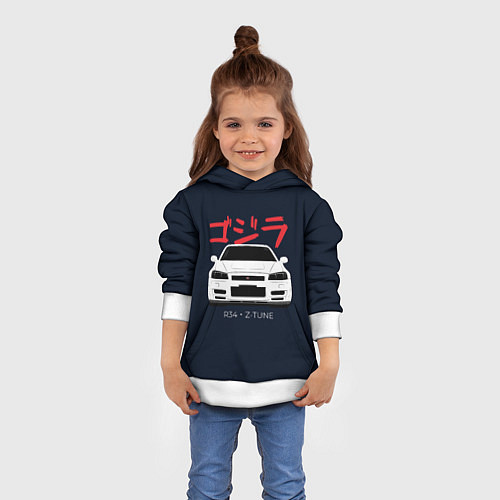Детская толстовка Skyline R34 Z-Tune / 3D-Белый – фото 4