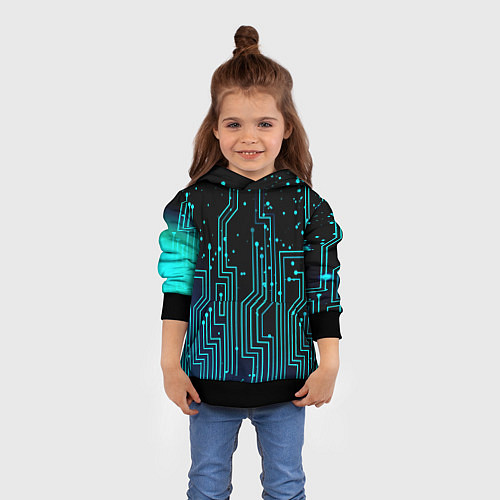 Детская толстовка Цифровая Схема / 3D-Черный – фото 4