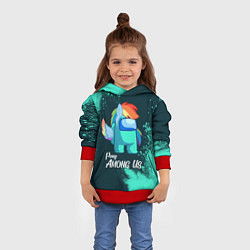 Толстовка-худи детская AMONG US - ПОНИ, цвет: 3D-красный — фото 2